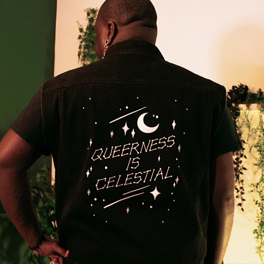 Queerness Is Celestial Denim Vest (New)