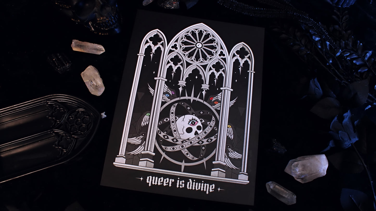 Queer Is Divine 9" x 12" Print