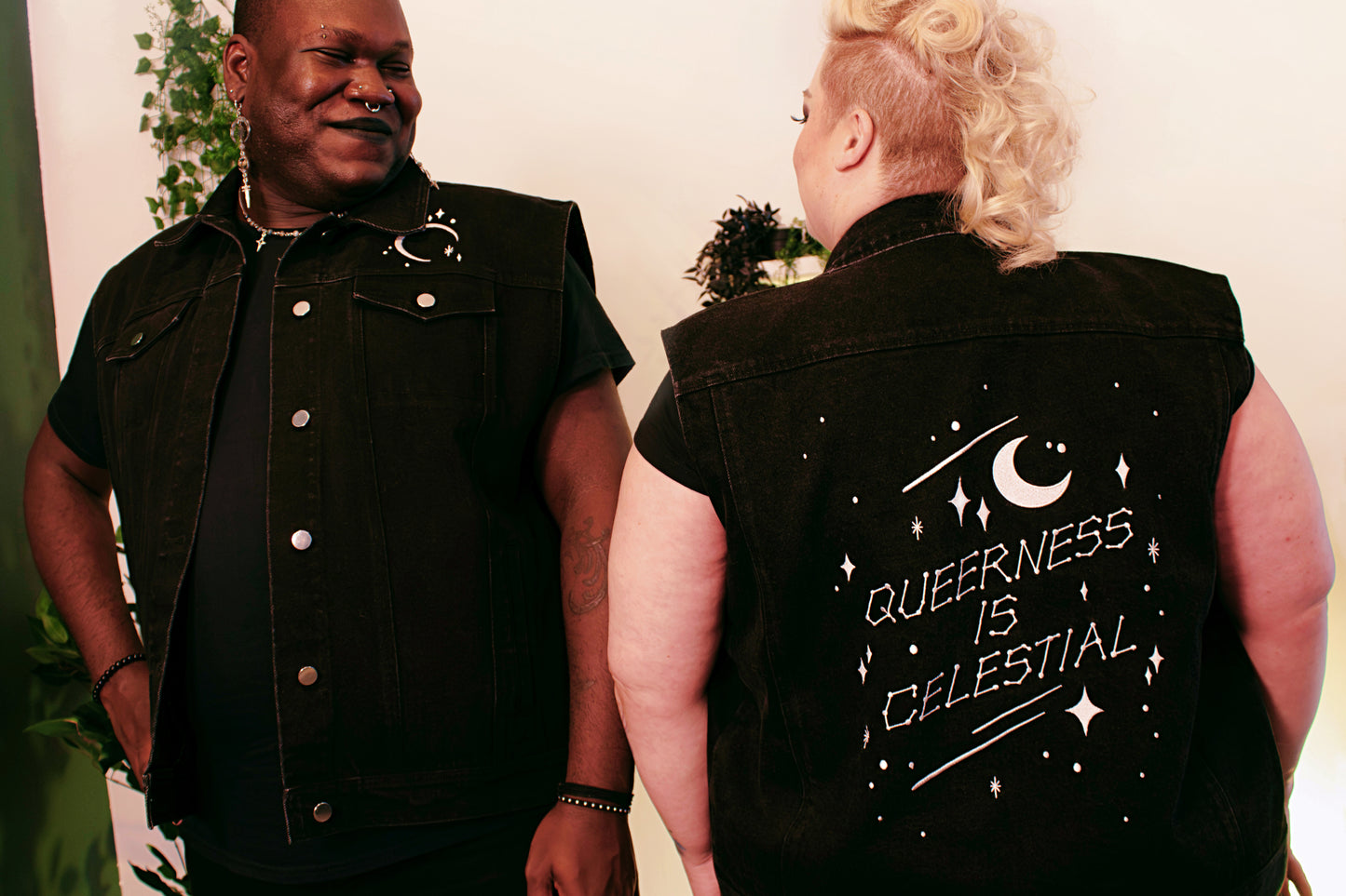 Queerness Is Celestial Denim Vest (New)