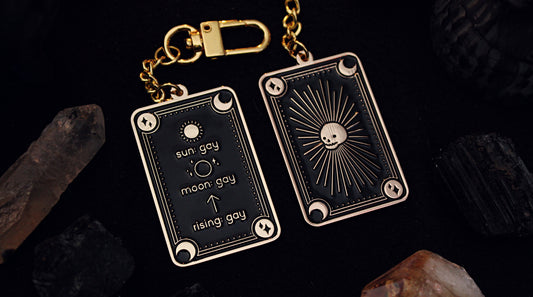 Gay Signs Keychain - Double Sided Enamel Keychain