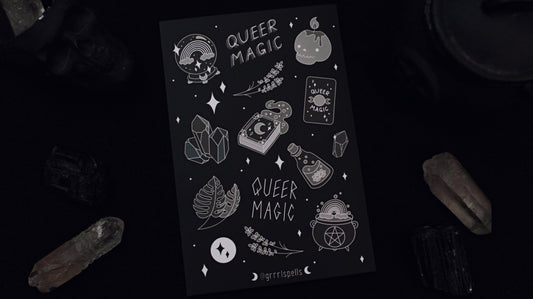 Feuille d’autocollants magiques queer