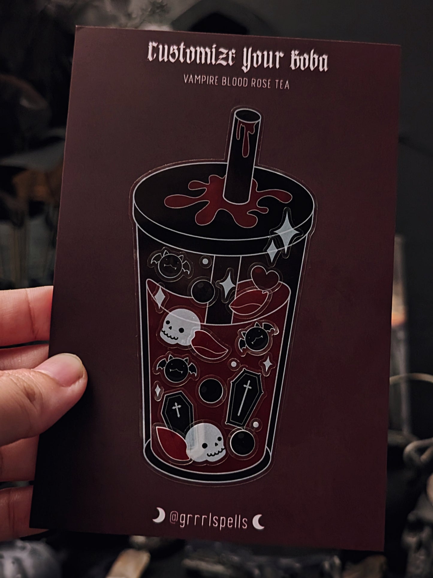 Vampire Blood Rose Tea - Customize Your Boba Sticker Sheet