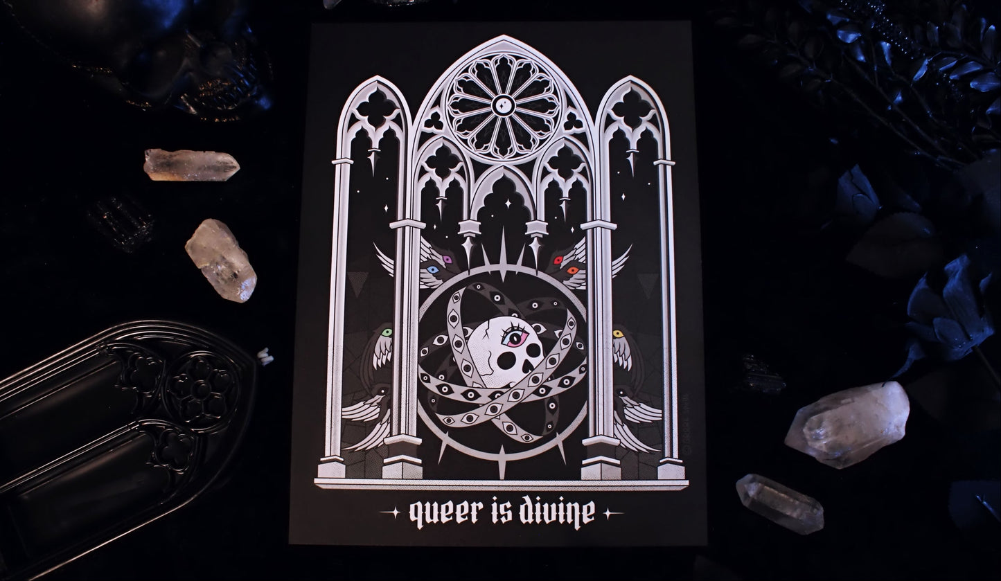 Queer Is Divine 9" x 12" Print