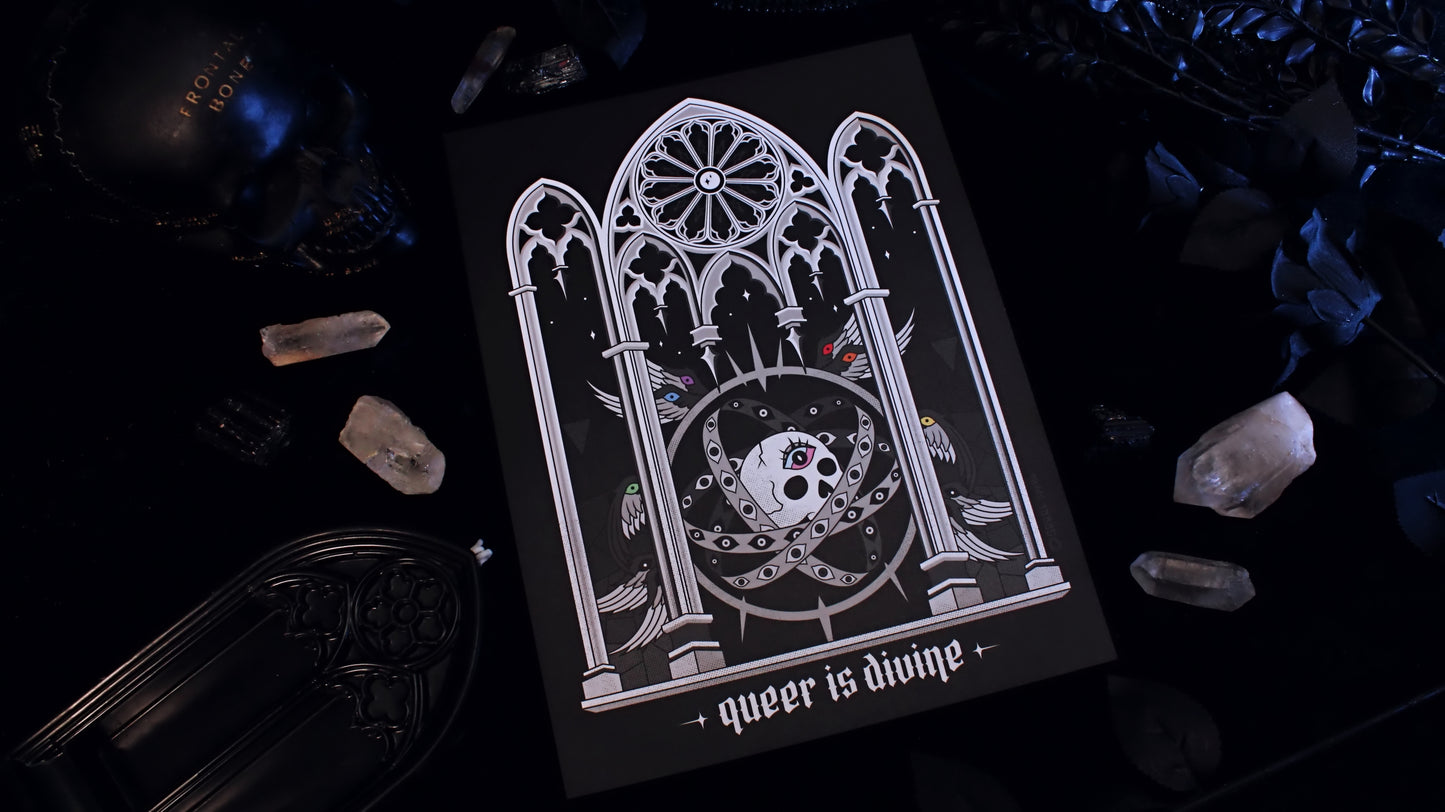 Queer Is Divine 9" x 12" Print