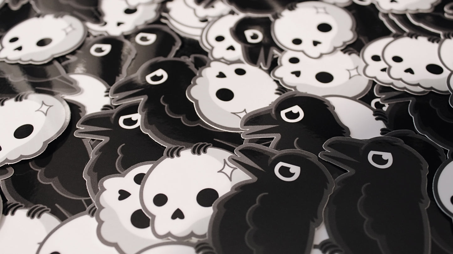 Raven & Skull Sticker