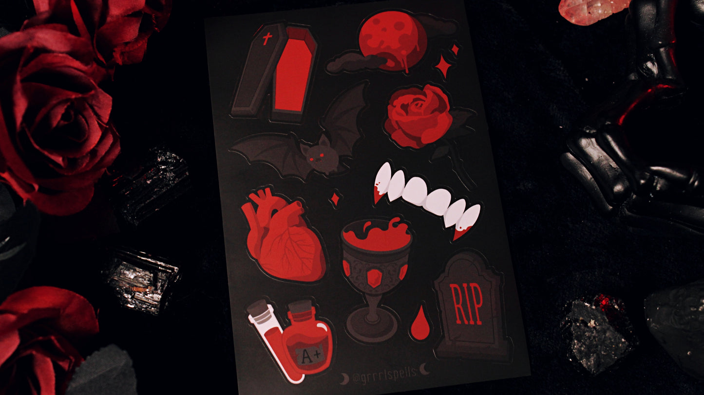 Vampire Lover Sticker Sheet