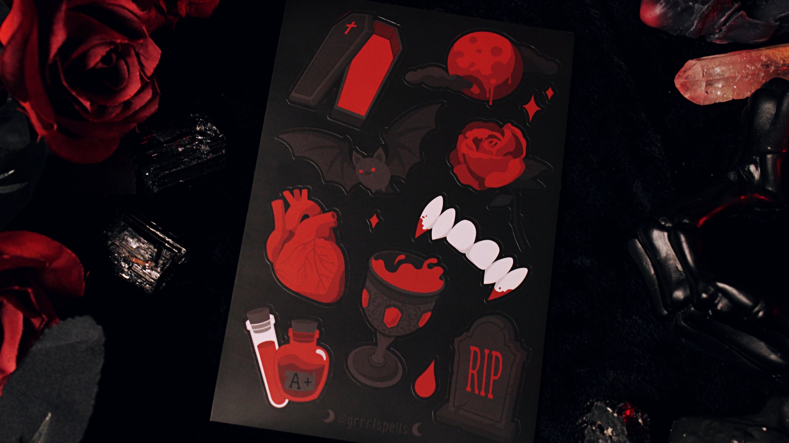 Vampire Lover Sticker Sheet – GRRRL Spells