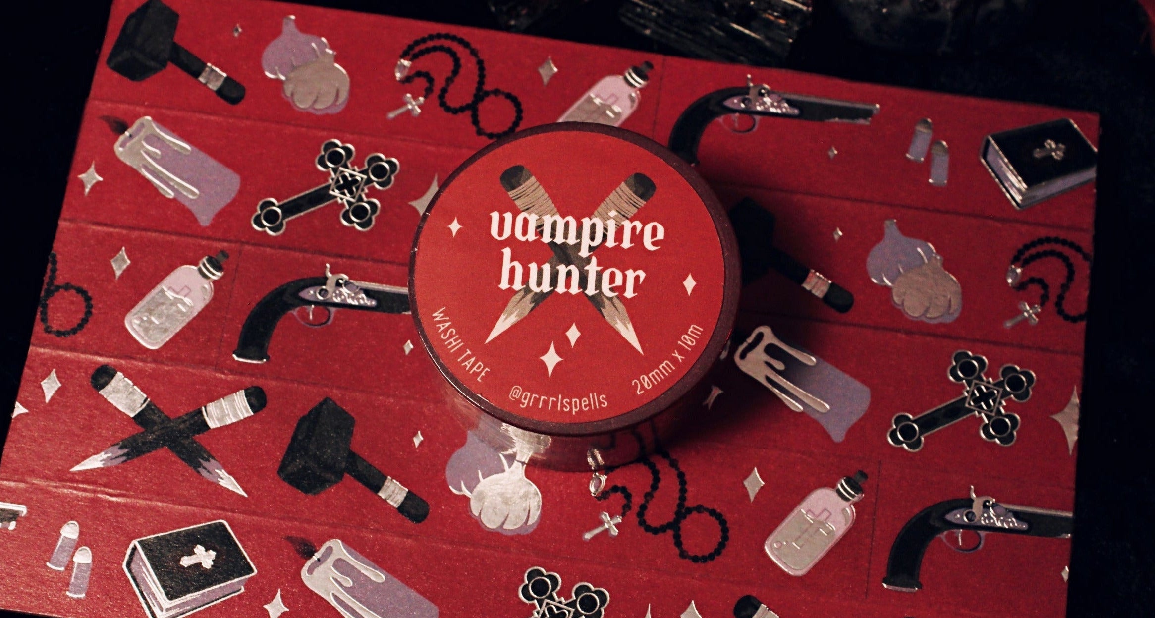 Vampire Hunter Washi Tape (Silver Foil) – GRRRL Spells