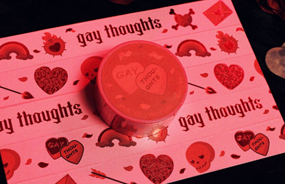 Gay Thoughts Washi Tape (Red Foil)