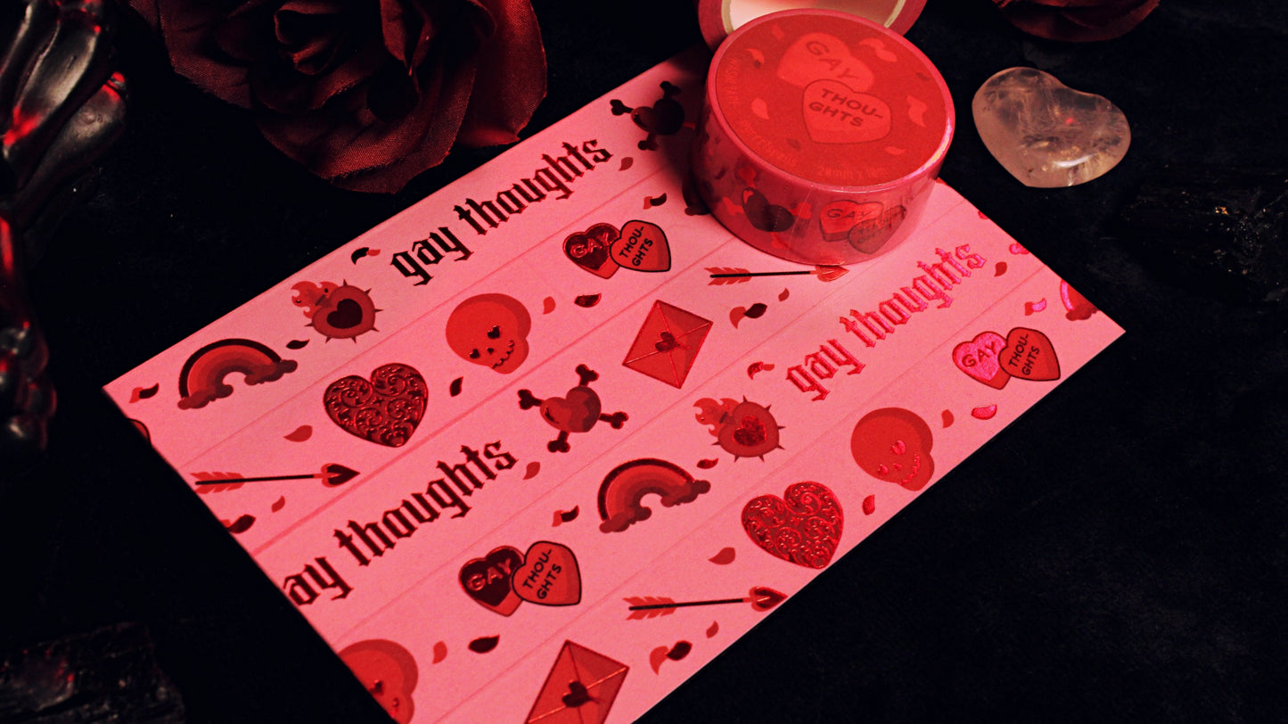 Gay Thoughts Washi Tape (Red Foil)