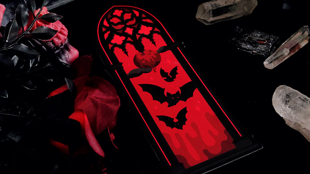 Vampire Bats Gothic Cathedral Arch Bookmark