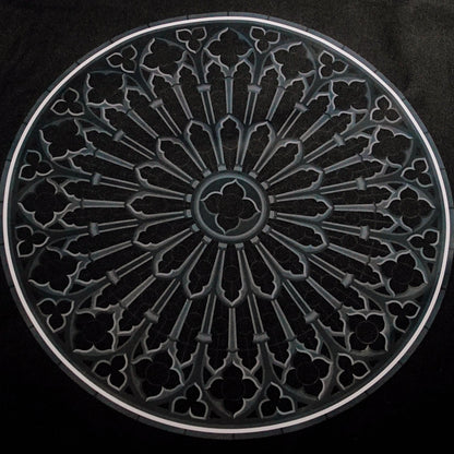 Grey Gothic Rose Window Tote Bag