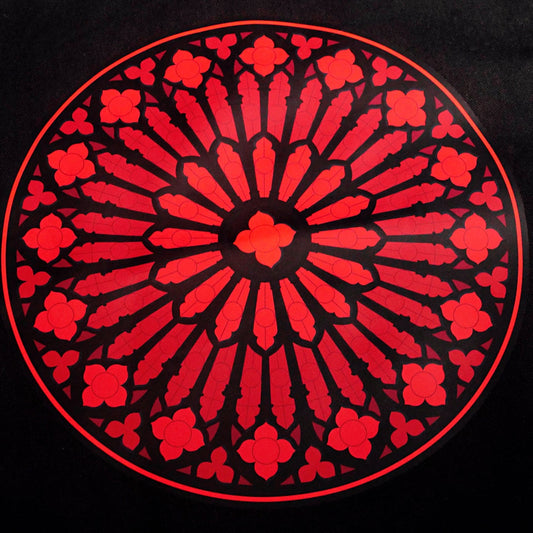 Red Gothic Rose Window Tote Bag