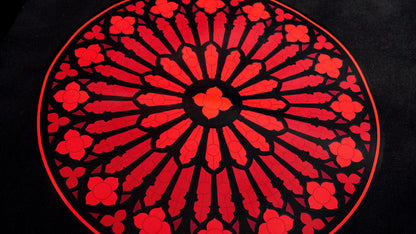 Red Gothic Rose Window Tote Bag